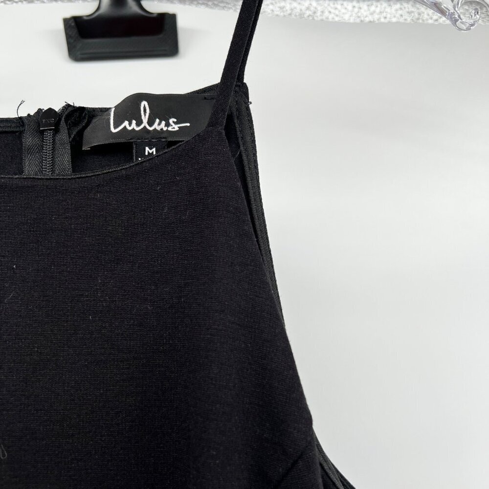 Lulus Womens Sheath Dress Halter Sleeveless Tulip Hem Black Size Medium LBD - Picture 3 of 9